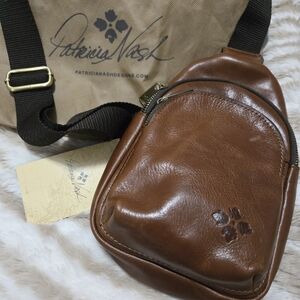 Patricia Nash Tan Leather Womans Sling Bag